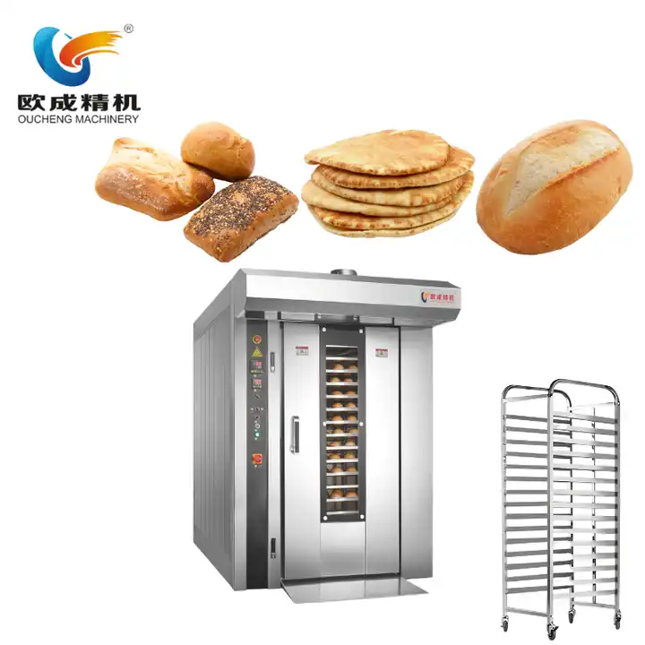베이커리 샵 12 16 32 64 트레이 오븐 전문 빵 굽기 기계를 위한 맞춤형 상업적인 로타리 오븐 빵 굽기