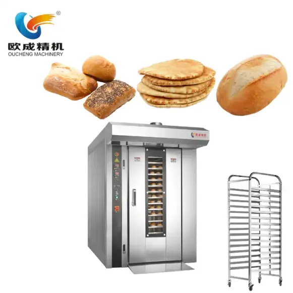 Forno giratório comercial personalizado do cozimento do pão do forno para a loja da padaria 12 16 32 64 forno profissional das bandejas