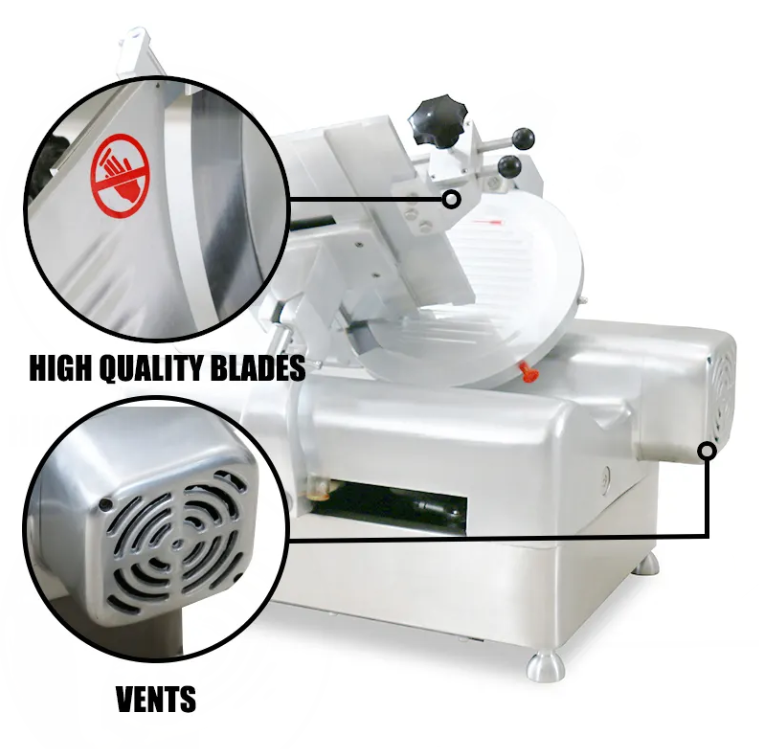 Comercial 320mm Full-Automatic Frozen Meat Slicer Nova Condição Elétrica Aço Inoxidável Bacon Sausage Cutting Machine