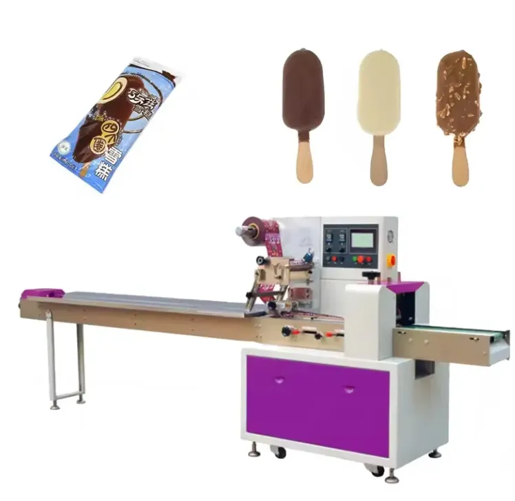 High Speed Flow Popsicle Ice Cream Bread Cookies Snacks Automatic Horizontal Pillow Packaging Machine - Packaging Machine - foodmachtech