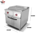 Grace Commercial Electric Stainless Steel Freestanding 1/3 Grooved BBQ Grills Gas Griddle with Cabinet - Oven - foodmachtech