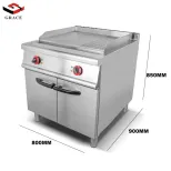 Grace Commercial Electric Stainless Steel Freestanding 1/3 Grooved BBQ Grills Gas Griddle with Cabinet - Oven - foodmachtech
