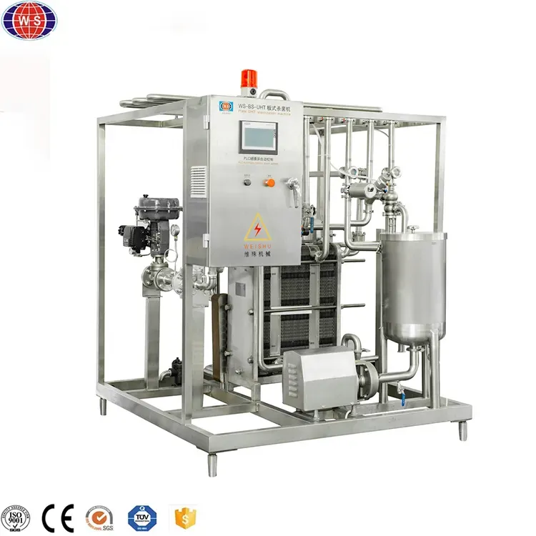 500l-1000l/H Milk Pasteurizing Machine Plate Pasteurizer - Sterilizer - foodmachtech