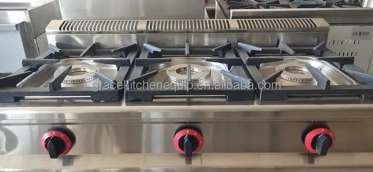 Commercial Standing Gas Range Stove 4 Burner with Flat Plate Grill Gas Ranges with Oven - Oven - foodmachtech