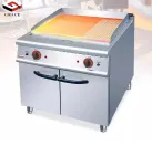 Grace Commercial Electric Stainless Steel Freestanding 1/3 Grooved BBQ Grills Gas Griddle with Cabinet - Oven - foodmachtech