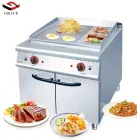 Grace Commercial Electric Stainless Steel Freestanding 1/3 Grooved BBQ Grills Gas Griddle with Cabinet - Oven - foodmachtech