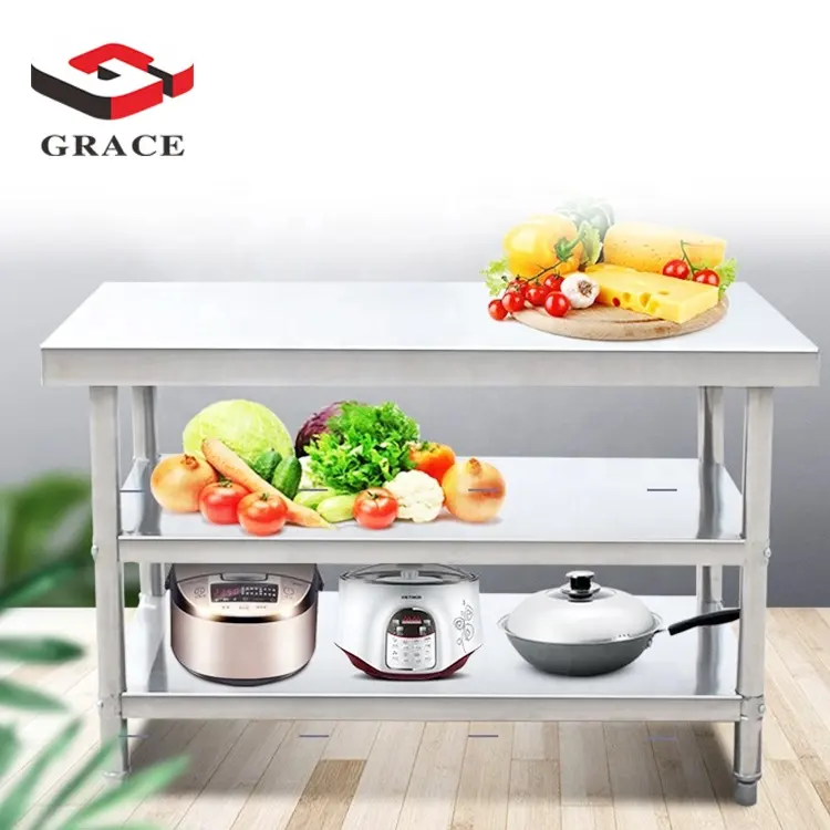 Операционный стол слоя таблицы деятельности 3 нержавеющей стали оборудования кухни гостиницы Грейса подгонянный рестораном сильный