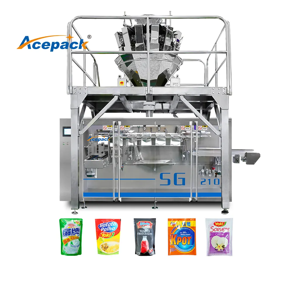 High Speed Various Products Fill in One Pouch Horizontal Premade Pouch Filling Sealing Machine with Several Filling Station