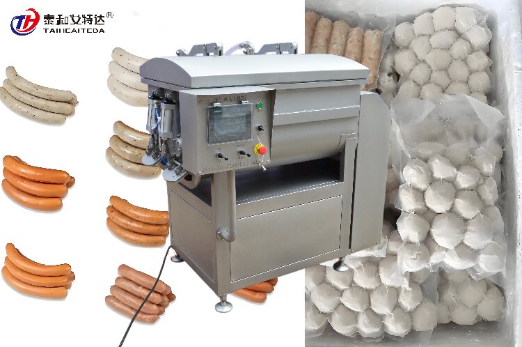 Колбаса и мясо наполнения смешанные равномерно вакуумной разливочной машины