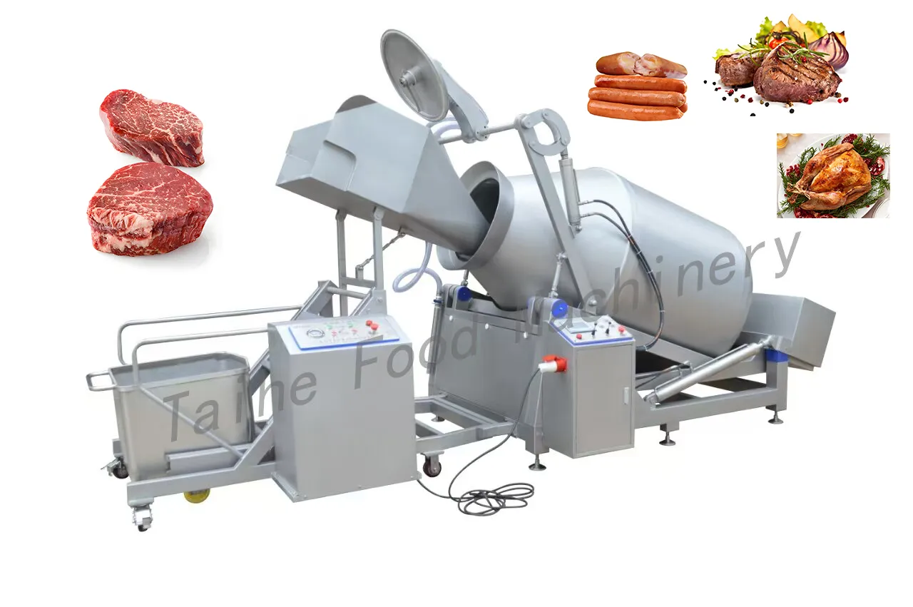 Large inclined automatic lifting vacuum rolling machine - Tumbler - foodmachtech