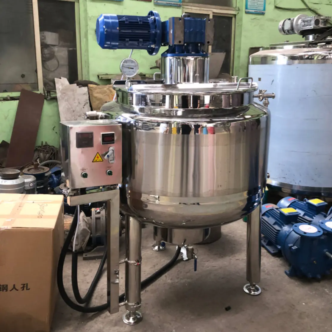 Stainless Steel 304 316 Mixing Tanks With Agitators Liquid Mixer Tank with Heater for Liquid - Mixer - foodmachtech