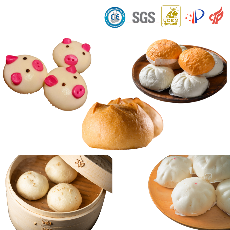 自動スチームドバンズプロダクションラインの花とクルミのスタッフブドバンメイキングマシン中国のスタイル焼きロールBAOZIメーカー