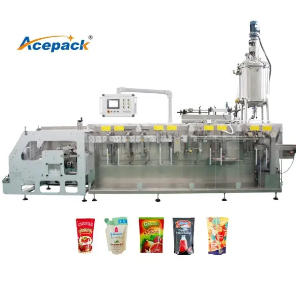 CE Certified Automatic Horizontal Pouch Packing Line for Chemicals Plastic FFS Packaging for Granules Powders Liquids Bearing