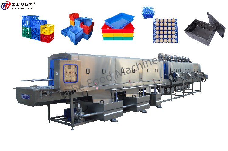 自動プラスチック回転洗浄機工業用バスケットワッシャー卵トレイクリーンマシン