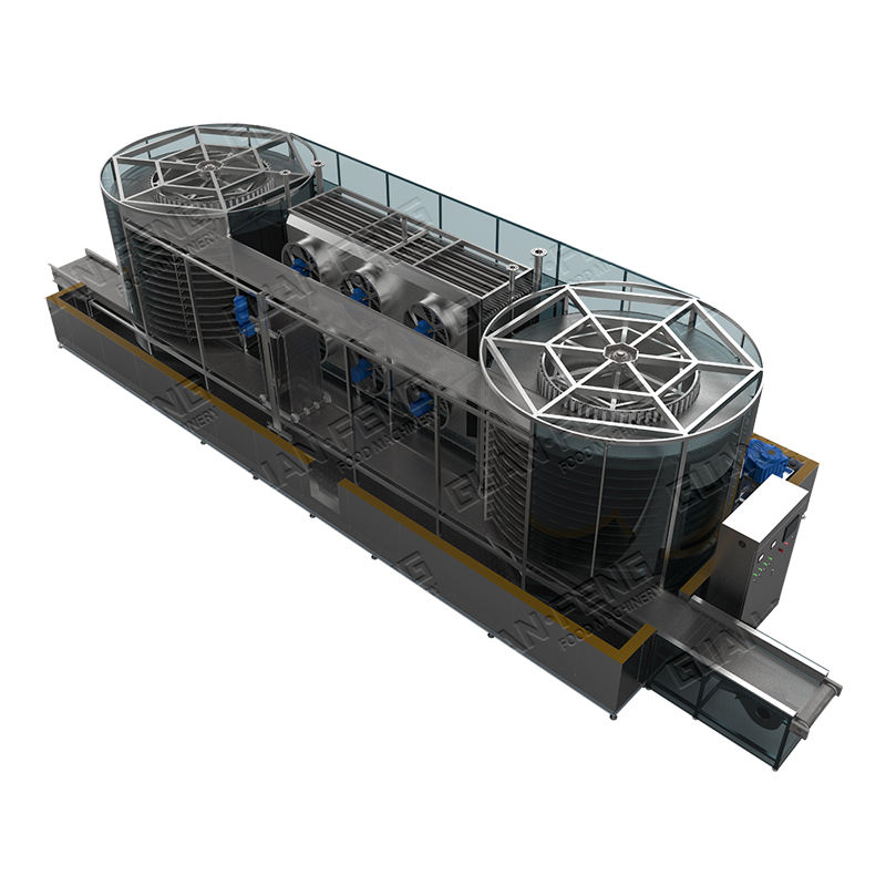 HighEfficirnt Large Capacity 4000kg IQF Freezer MachineSpiral Freezer Blast Chiller Shock Freezer PLC Seafood / Fish / Shrimp