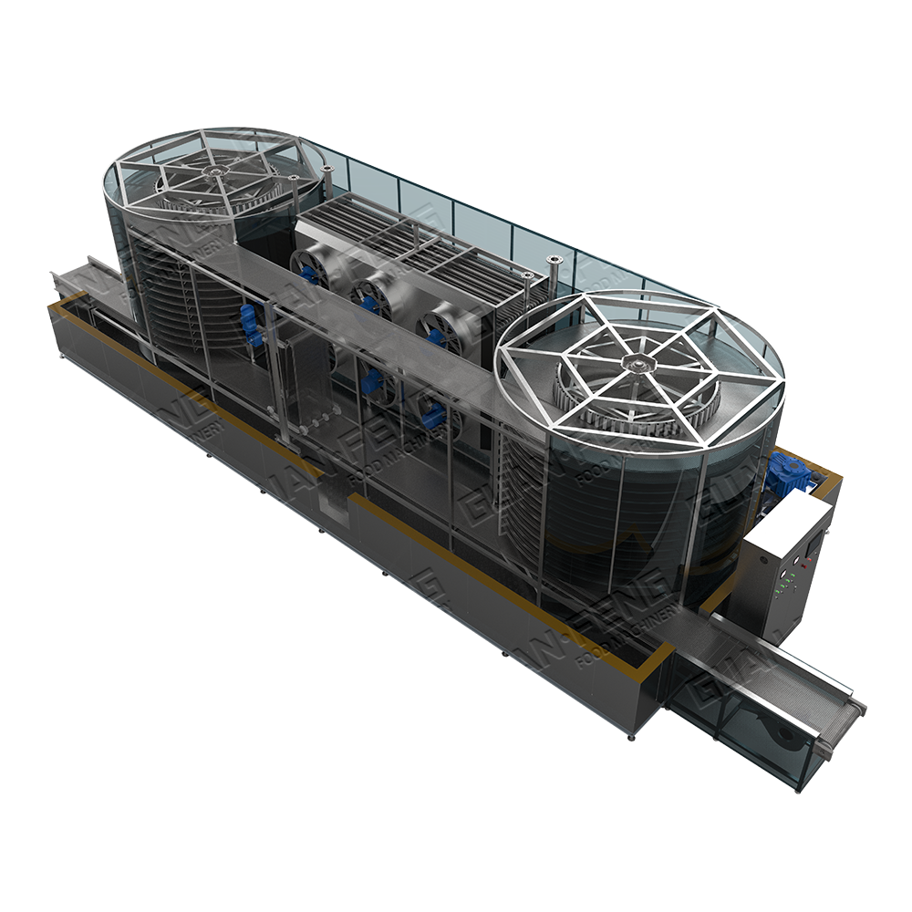 HighEfficirnt Large Capacity 5000kg IQF Freezer MachineSpiral Freezer Blast Chiller Shock Freezer PLC Seafood / Fish / Shrimp