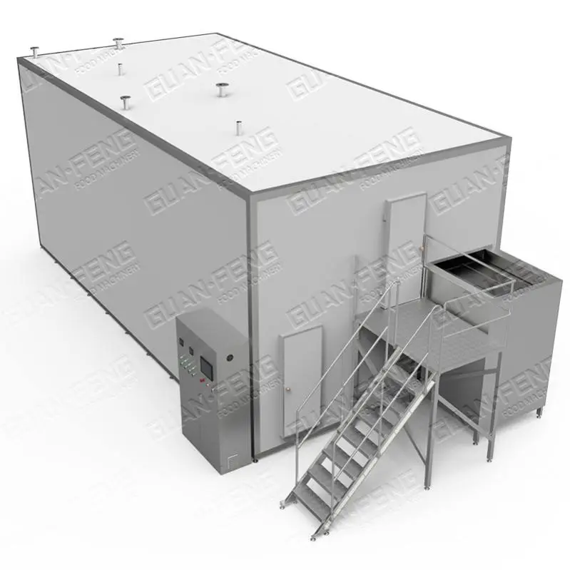Linha de Processamento Congelado Automático IQF Vegetal Fruta Marisco Carne Congelador 1000 KG/H Congelamento de Alta Velocidade para Camarão - Congelador industrial - foodmachtech