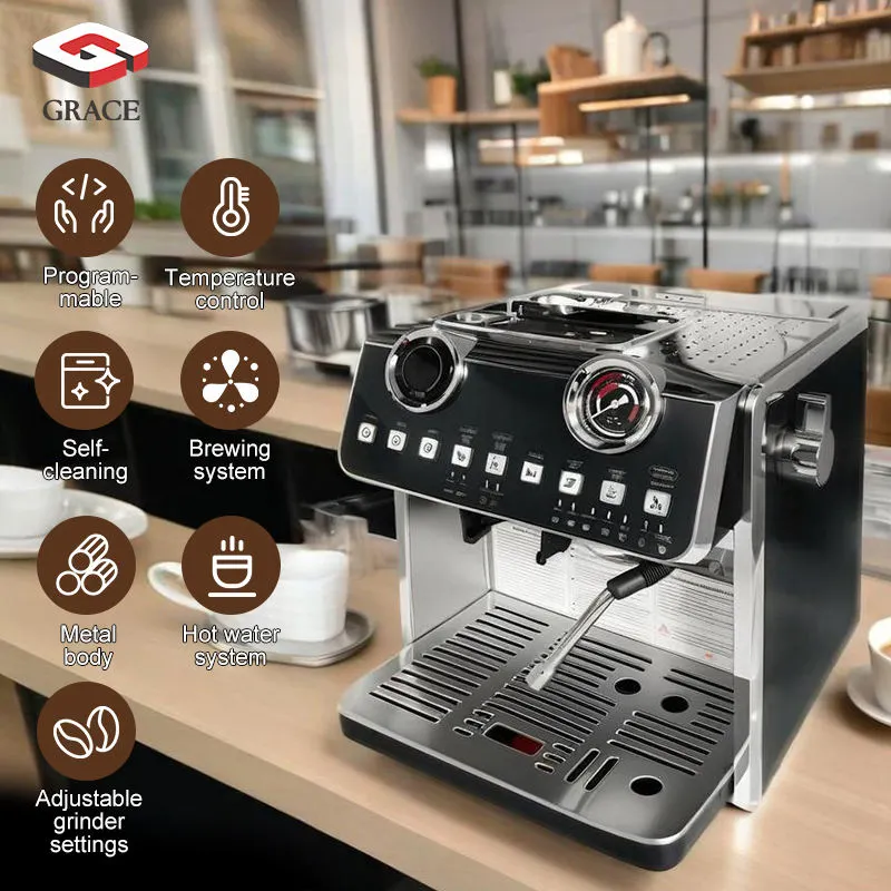 Nuevo tipo de carcasa de acero inoxidable eléctrico Máquina de café espresso comercial profesional 6L Caldera semiautomática de un solo grupo - Máquina de café - foodmachtech