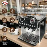 มืออาชีพเชิงพาณิชย์เครื่องชงกาแฟเอสเพรสโซ่6L กลุ่มเดียวหม้อไอน้ำกึ่งอัตโนมัติชนิดใหม่สแตนเลสที่อยู่อาศัยไฟฟ้า - เครื่องทำกาแฟ - foodmachtech