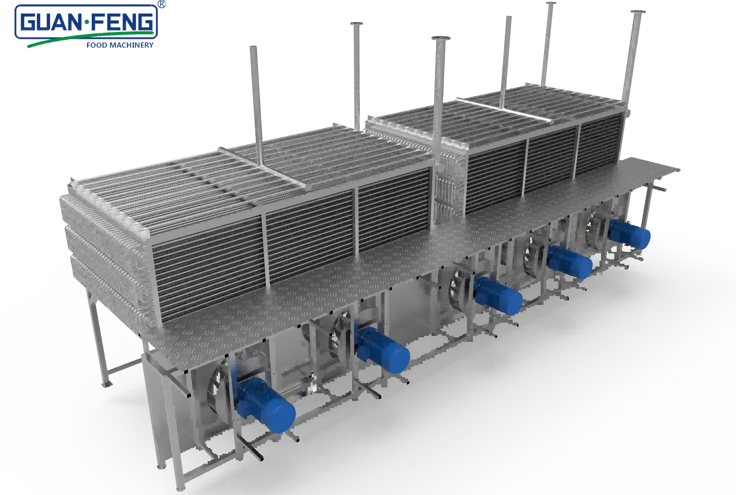 Linha de Processamento Congelado Automático IQF Vegetal Fruta Marisco Carne Congelador 1000 KG/H Congelamento de Alta Velocidade para Camarão - Congelador industrial - foodmachtech