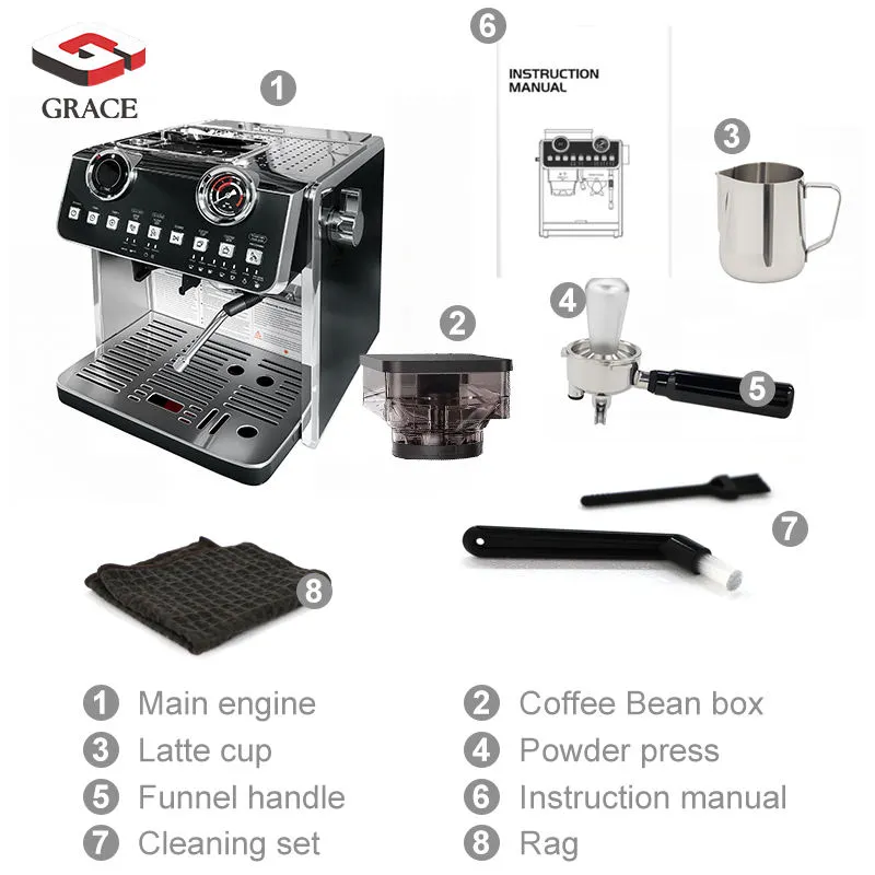 Nuevo tipo de carcasa de acero inoxidable eléctrico Máquina de café espresso comercial profesional 6L Caldera semiautomática de un solo grupo - Máquina de café - foodmachtech