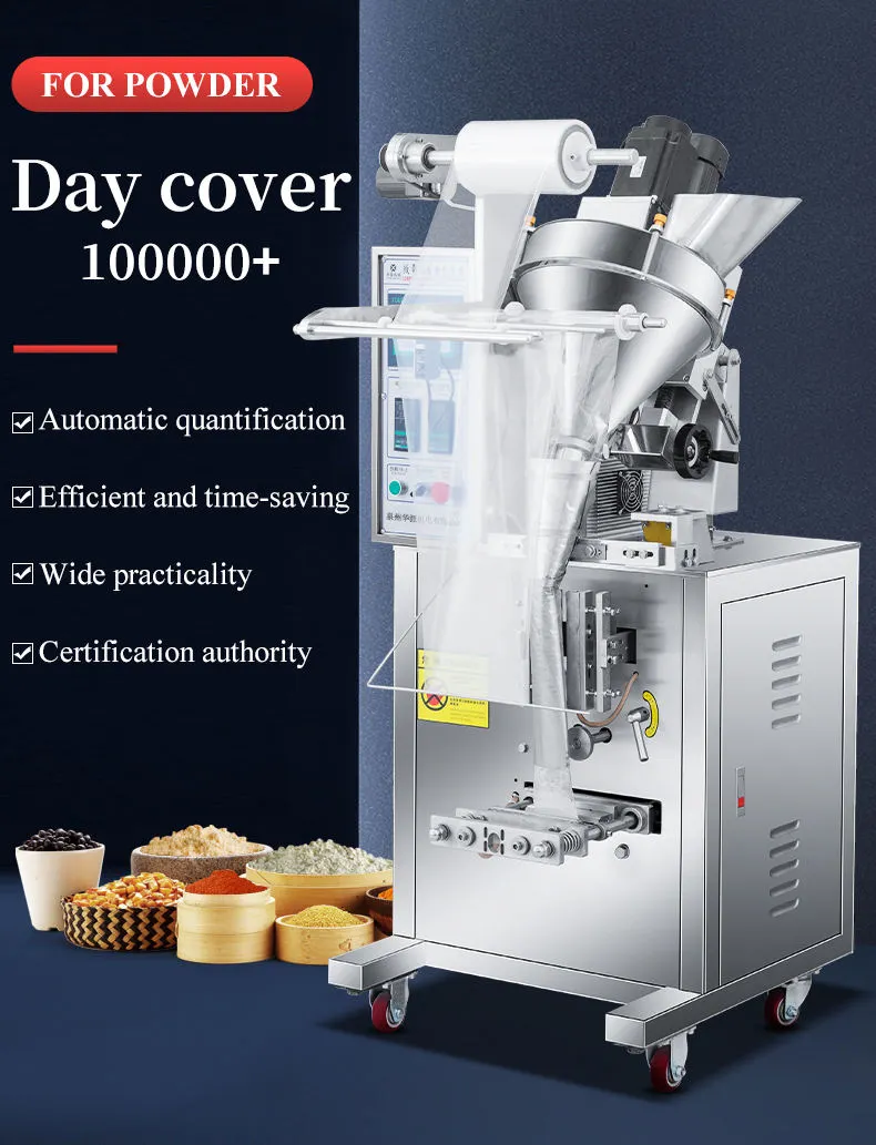 High Speed Wheat Flourl Pack Machine Powder Filling Machine Tube 100 Gram Powder Back Seal Screw Type Packaging Machine - Packaging Machine - foodmachtech