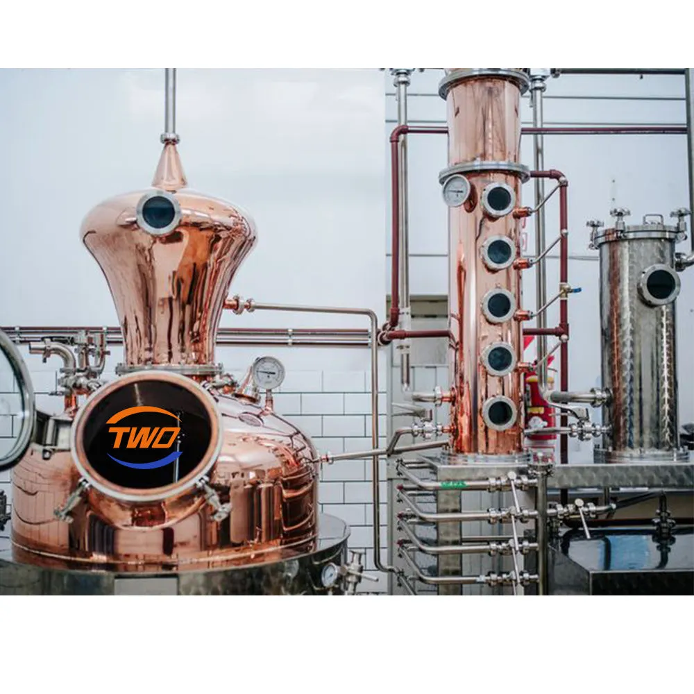 CE-zertifizierte Hochwertige Kupfertopf-Destillation maschine für die Whisky-Destillation | Kupfer brenner für den Heim-und Gewerbe gebrauch - Multi-Effekt-Destillation einheit - foodmachtech