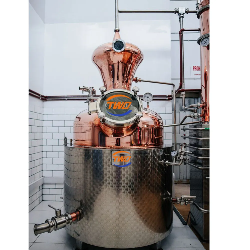 CE-zertifizierte Hochwertige Kupfertopf-Destillation maschine für die Whisky-Destillation | Kupfer brenner für den Heim-und Gewerbe gebrauch - Multi-Effekt-Destillation einheit - foodmachtech