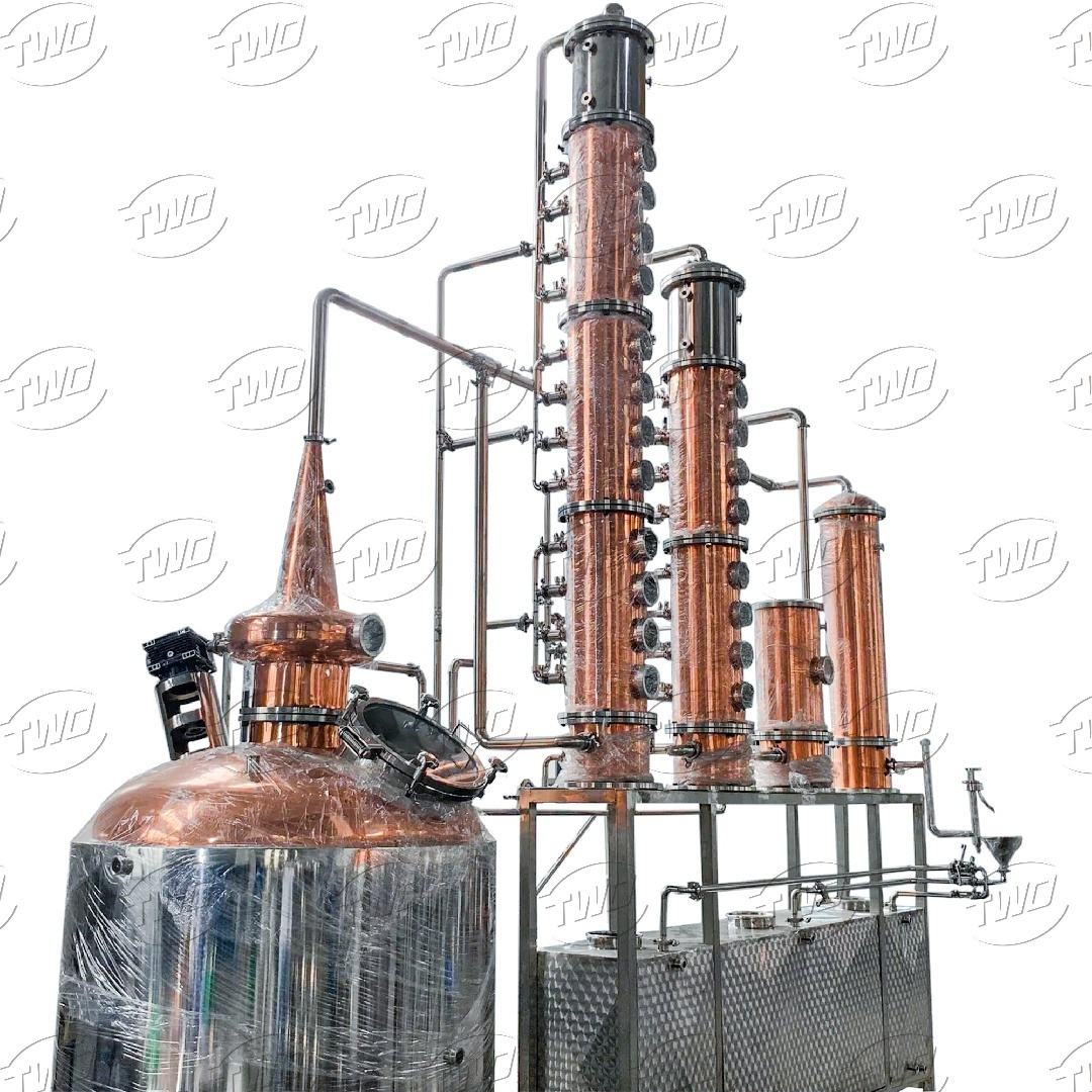 1000 لتر مصنع إنتاج الفودكا Absolut Zubrowka Wodka عمود ارتجاع التقطير المستمر لا يزال تقطير النحاس Gorzalka