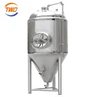 Fermentador vestido cilíndrico del tanque 200l-300l de la fermentación BBT de la cerveza del SUS 304 con la capacidad 500l de la bomba para el proceso del Ron - Buque de fermentación - foodmachtech
