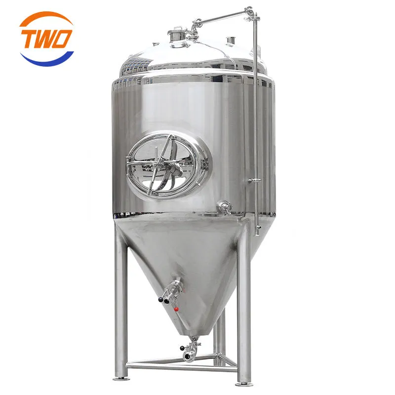 Fermentador vestido cilíndrico del tanque 200l-300l de la fermentación BBT de la cerveza del SUS 304 con la capacidad 500l de la bomba para el proceso del Ron - Buque de fermentación - foodmachtech