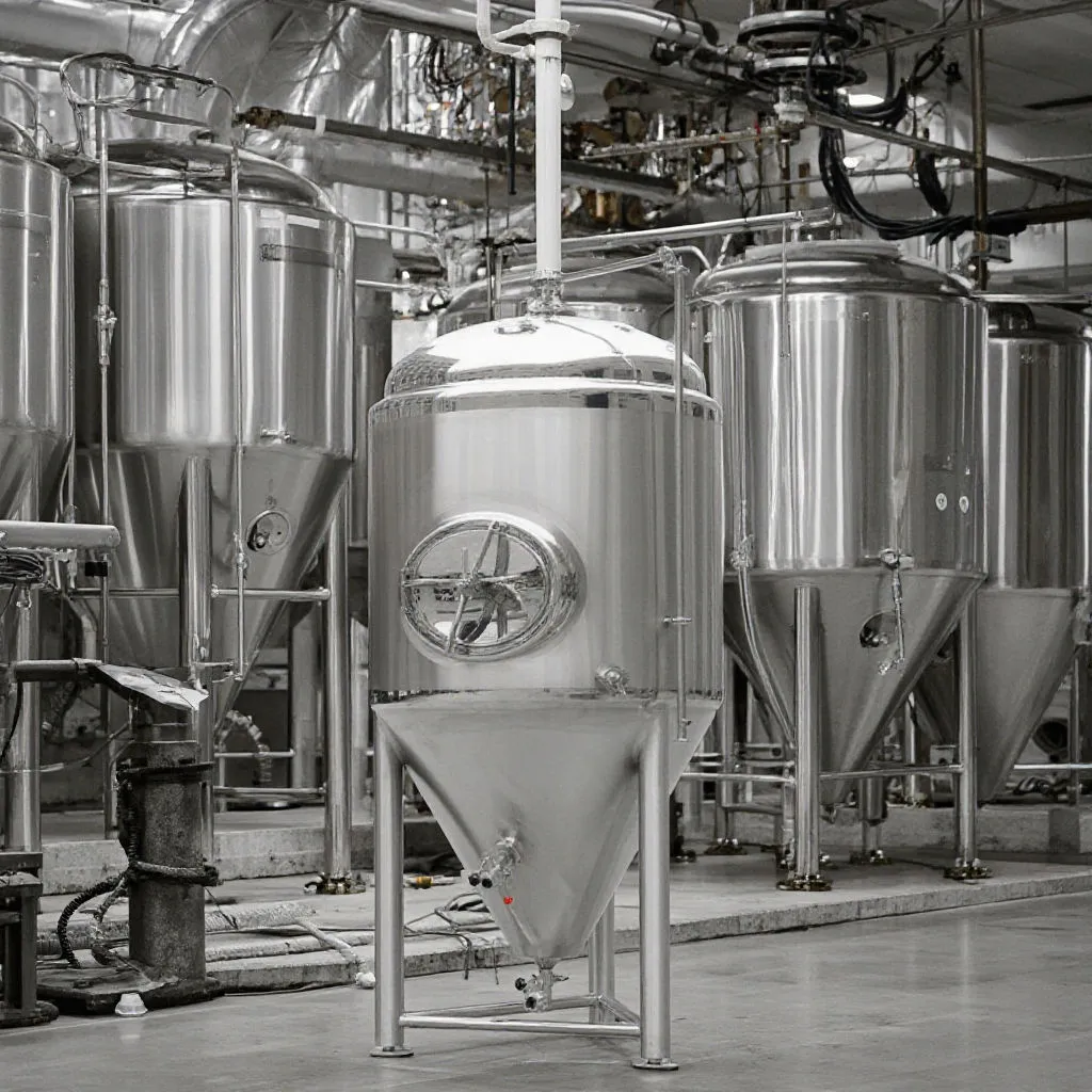 Fermentador vestido cilíndrico del tanque 200l-300l de la fermentación BBT de la cerveza del SUS 304 con la capacidad 500l de la bomba para el proceso del Ron - Buque de fermentación - foodmachtech
