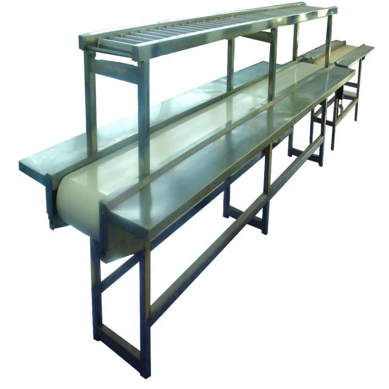 สายพานลำเลียง PU เกรดอาหารที่กำหนดเองสำหรับการแปรรูปเนื้อสัตว์และสายบรรจุภัณฑ์