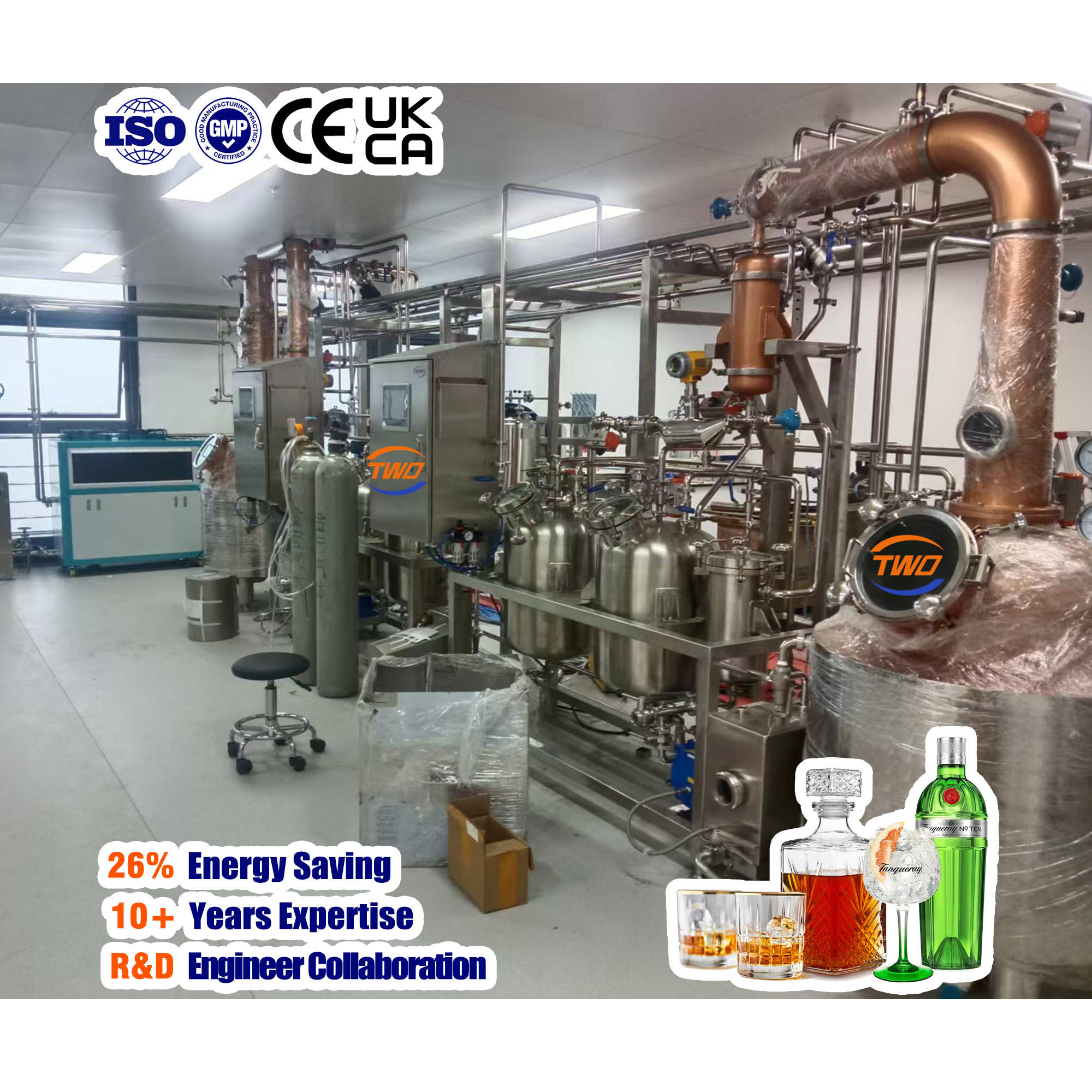 TW وعاء نحاسي احترافي 200 لتر لا يزال مجنط للويسكي الحرفي وقطرات البراندي