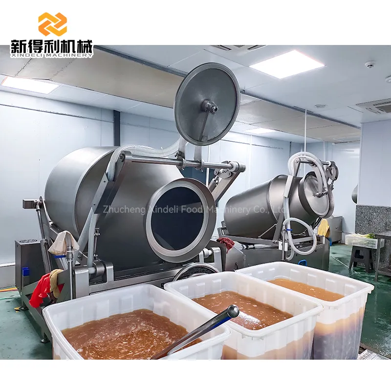 Customizable stainless steel fully automatic vacuum tumbling machine 1000L chicken and duck meat curing equipment model GRY-1000 - Tumbler - foodmachtech