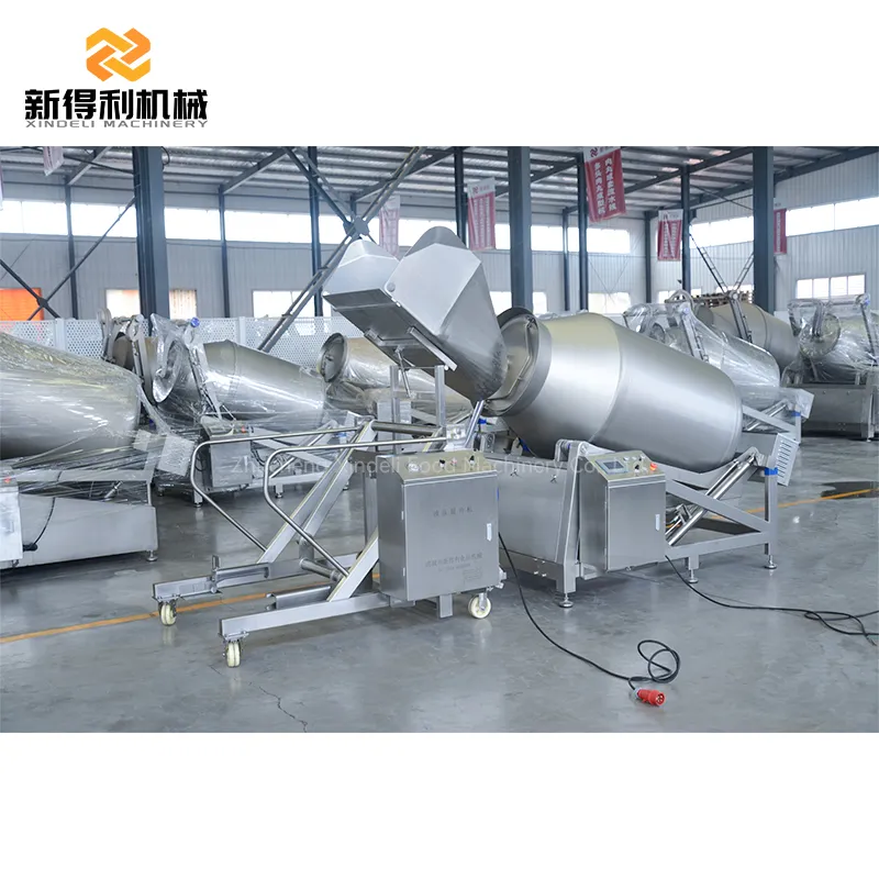 Customizable stainless steel fully automatic vacuum tumbling machine 1000L chicken and duck meat curing equipment model GRY-1000 - Tumbler - foodmachtech