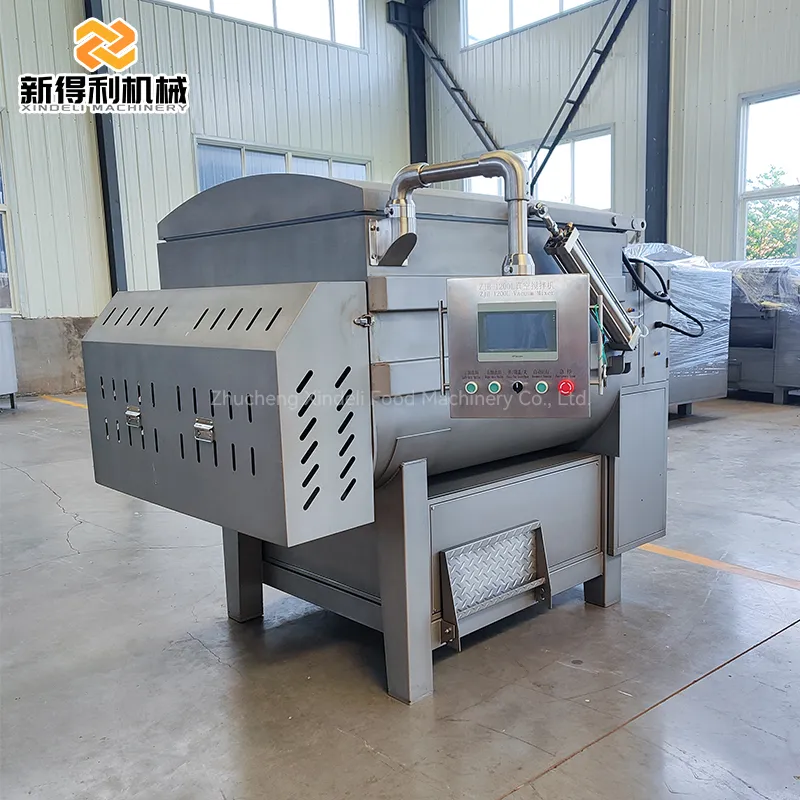 Customizable large commercial fully automatic vacuum mixer for making sausage and steamed bun fillings model ZJB-1200 - Meat Stuffing Mixer - foodmachtech