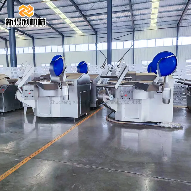 Automático tipo ZB-200 carne picada conversión de frecuencia de pescado de alta velocidad máquina de cortar de acero inoxidable comercial - Cortador de tazón - foodmachtech