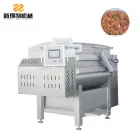 Customizable large commercial fully automatic vacuum mixer for making sausage and steamed bun fillings model ZJB-1200 - Meat Stuffing Mixer - foodmachtech