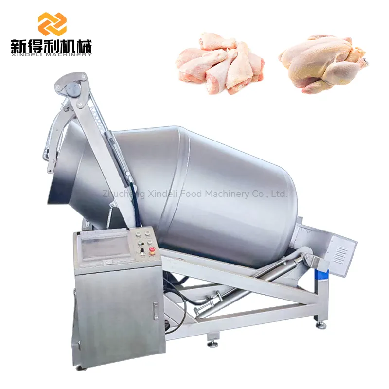 Customizable stainless steel fully automatic vacuum tumbling machine 1000L chicken and duck meat curing equipment model GRY-1000 - Tumbler - foodmachtech
