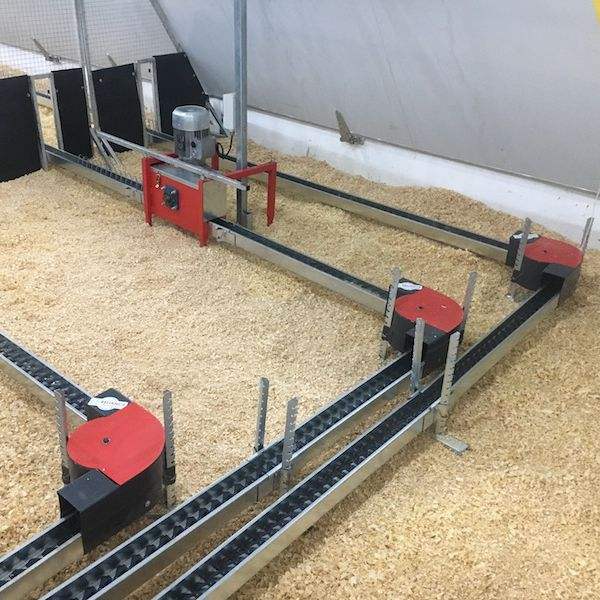 ไก่โซ่ป้อนอัตโนมัติสายป้อนลำเลียงสัตว์ปีกฟาร์มอุปกรณ์ไก่เนื้อพ่อแม่พันธุ์โซ่ระบบการให้อาหาร