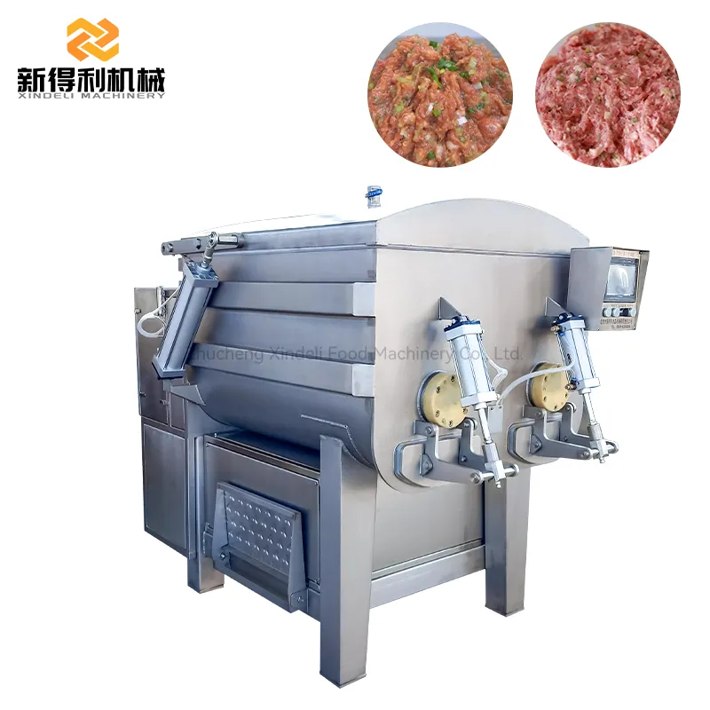 Customizable fully automatic commercial vacuum filling mixer for beef filling pre-prepared food mixing equipment model ZJB-750 - Meat Stuffing Mixer - foodmachtech