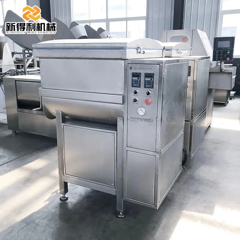 Customizable stainless steel fully automatic vertical vacuum mixer for meat and vegetable fillings model ZJB-350 - Meat Stuffing Mixer - foodmachtech