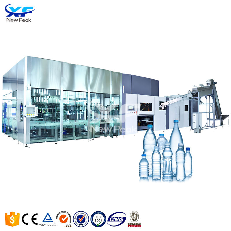 220-2500ml 3 automáticos llenos en 1 línea de embotellamiento rotatoria plástica del agua mineral de embotellado de la pequeña máquina de embotellamiento del agua