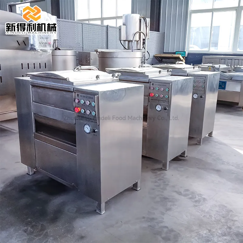 Customizable commercial fully automatic double-shaft vacuum mixer for making sausage and dumpling fillings model ZJB-100 - Meat Stuffing Mixer - foodmachtech