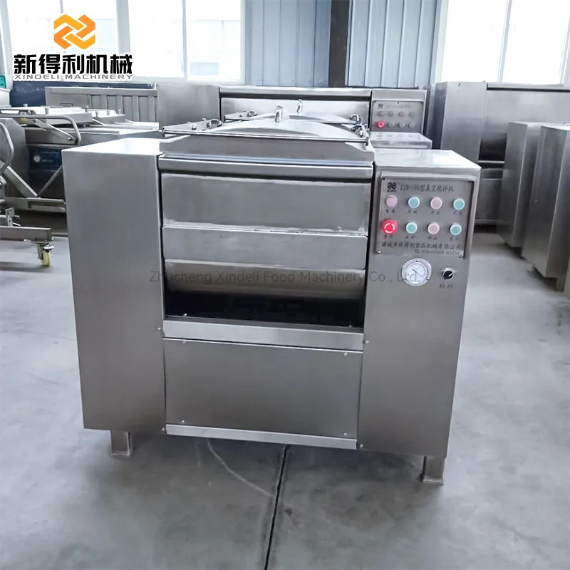 Customizable commercial fully automatic double-shaft vacuum mixer for making sausage and dumpling fillings model ZJB-100 - Meat Stuffing Mixer - foodmachtech