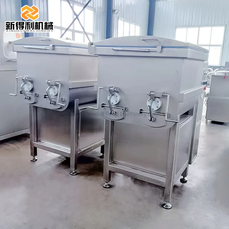 Customizable stainless steel fully automatic vertical vacuum mixer for meat and vegetable fillings model ZJB-350 - Meat Stuffing Mixer - foodmachtech