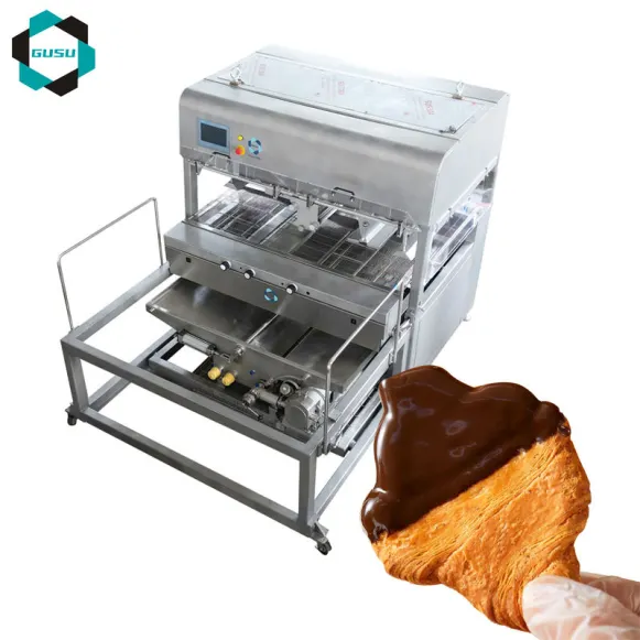 Fábrica Comercial Porca, Biscoito, Pastelaria, Doces e Chocolate Máquina De Revestimento Chocolate Fazendo Linha