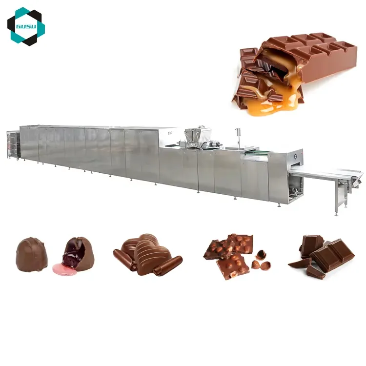 GUSU Máquina Automática Chocolate Chocolate Depositing Line - Linha De Produção De Moldagem De Bloco De Chocolate - foodmachtech