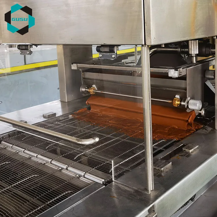 Máquina robing chocolate para biscoito e sorvete Chocolate Making Line - Máquina revestimento chocolate - foodmachtech